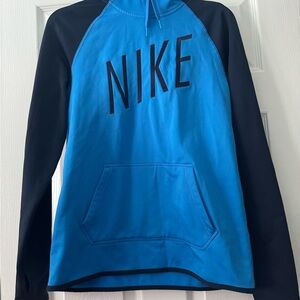 Nike Men's Blue and Black Hoodie